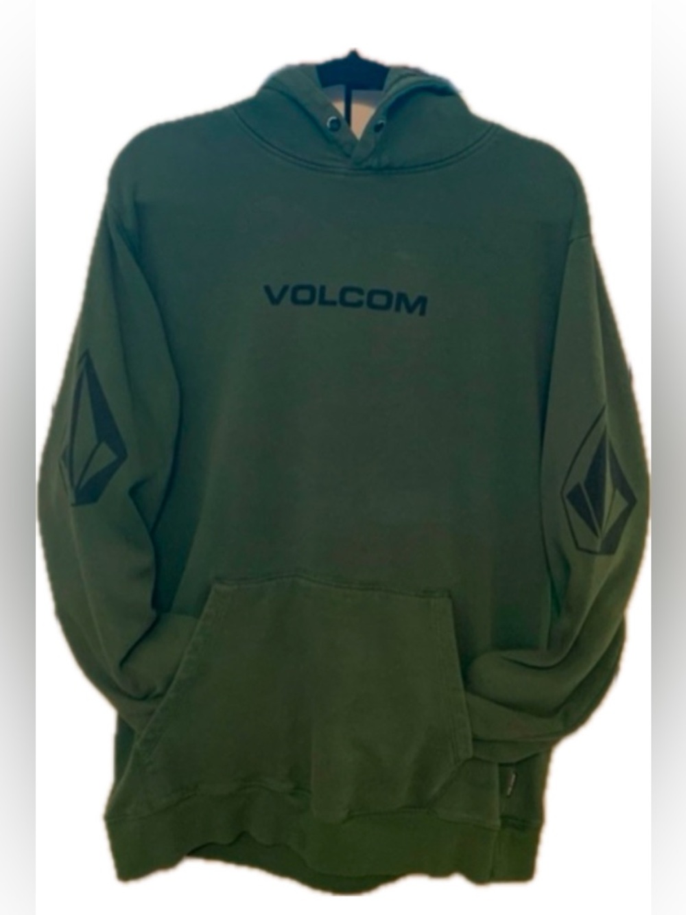 Volcom Spellout Diamond Logo Green Hoodie Men's XL